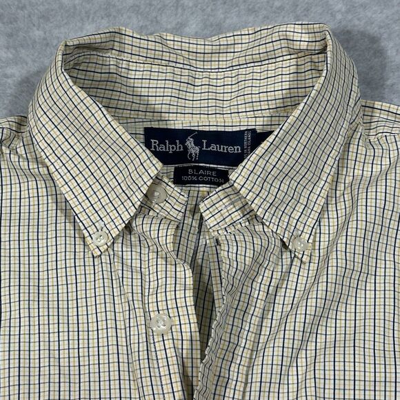 Ralph Lauren Other - RALPH LAUREN  Yellow Checkered BUTTON SHIRT Size‎ Large Blaire